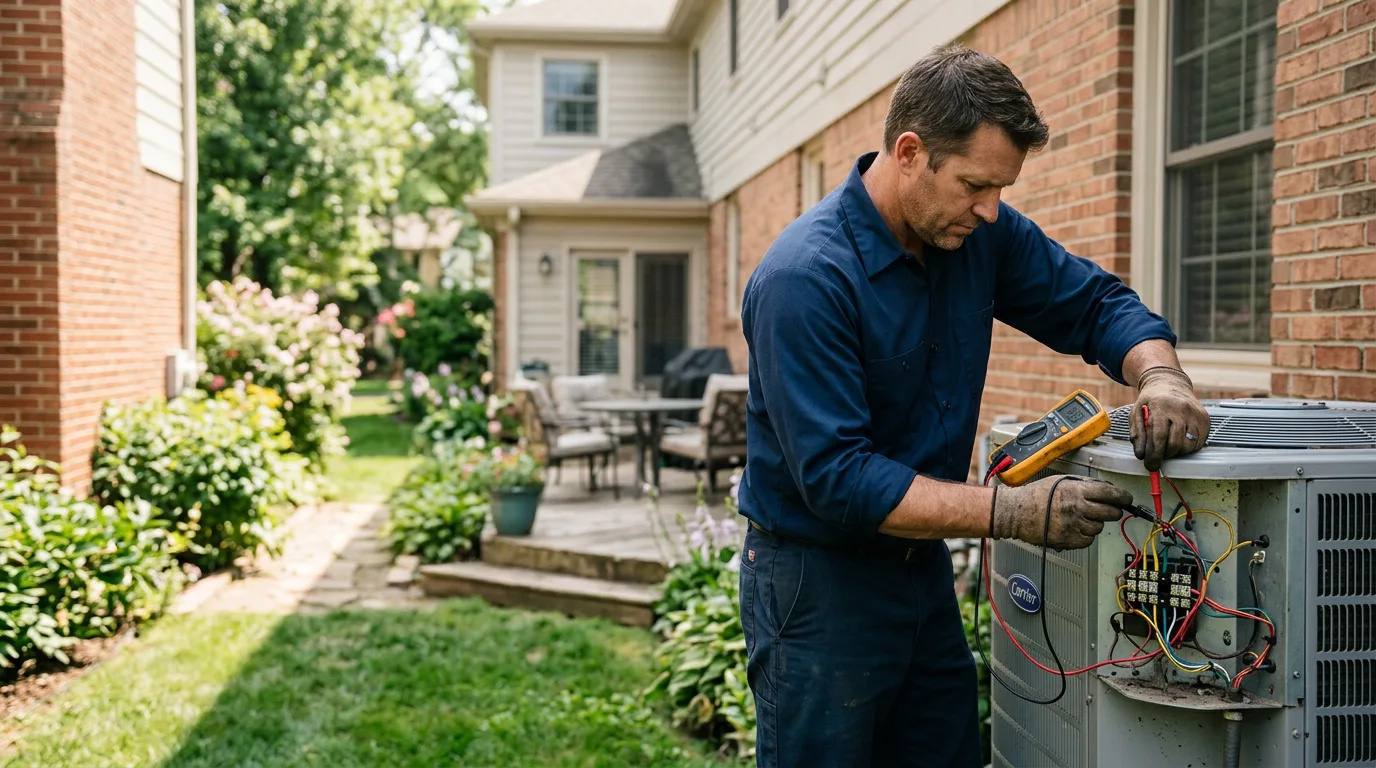 HVAC technician working near Sapulpa, OK